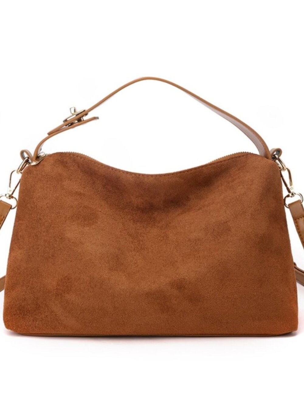 Leather Suede Shoulder Bag for Women, Retro Suede Handbag Crossbody Bag, faux
